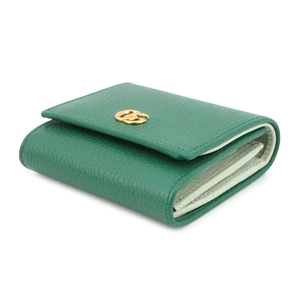 Gucci Leather fold Wallet G Bi Double Black